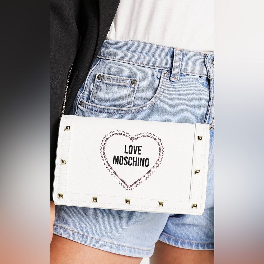 Love Moschino Heart Cross Body Bag in White